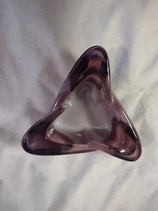  Modern Purple  Glass  Ashtray 5" - Picture 1 of 3