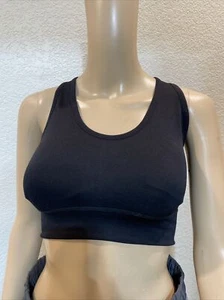 Pro-fit Medium Women's Seamless Black Wireless Strappy Sports Bra- 006 - Picture 1 of 7
