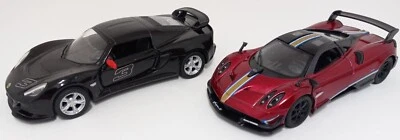 Kinsmart Pullback Diecast 2 Car Lot Lotus Exige S 1/32 Pagani Huayra 1/38 Scale - Image 1 of 4