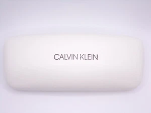 Calvin Klein White Clamshell Glasses Hard Case (6 ⅛" x 2 ½" x 1 ¾") - Picture 1 of 8
