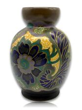 Jugendstil Keramik - Vase floral bemalt - Holland Gouda 