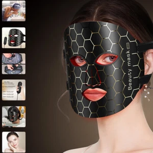 7 Colors LED Light Photon Face Neck Mask Rejuvenation Skin Wrinkles Therapy USA - Picture 1 of 17