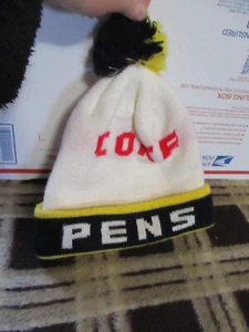 Sombrero de pingüinos PITTSBURGH - Bolígrafos Años 80 Coca-Cola Pom Esquí Tobogán Sombrero - De colección - Imagen 1 de 6