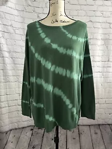 Neu mit Etikett Jill Jill Green Krawatte gefärbt Baumwollmischung Langarmpullover Größe Medium - Bild 1 von 6
