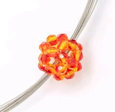 Anhänger Kettenanhänger Swarovski Kugeln Rot Feueropal Handmade Unikat Schmuck - Bild 1 von 2