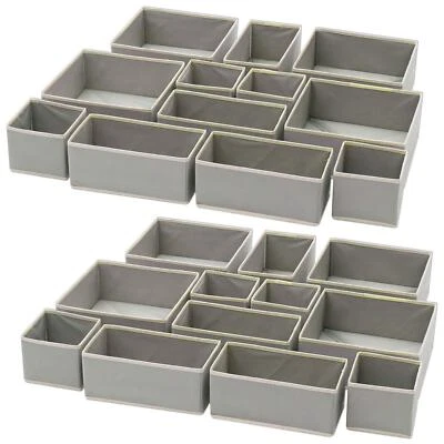 Set Of 24 Foldable Cloth Storage Box Closet Dresser Drawer Organizer Fabric Bask - Image 1 of 4