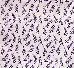 Purple Leaves on Lilac Cotton Quilting Fabric Fat Quarters - Picture 1 of 1