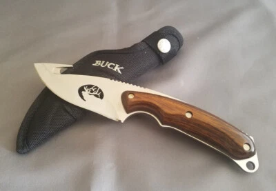 CUCHILLO BUCK: PERSONALIZADO Edición Limitada 693 Mango de Nogal - Perfil Bull Elk: Nuevo en Caja Foto 1 de 4