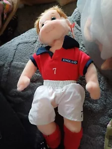 Vintage 2001 TY Beanie Boppers "Footie" England Soccer Plush Toy (34cm) no. 7 - Picture 1 of 4