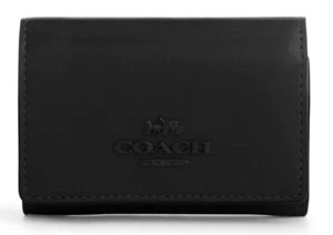 💙Coach Micro Snap Geldbörse - CP260 Schwarz Kupfer Raffiniertes Kalbsleder - Neu mit Etikett - Bild 1 von 4