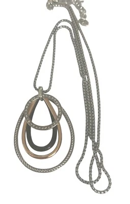 Brighton Neptuno Anillos Noche Collar-Plata Oro Negro-Plata y Cadena Negra Foto 1 de 3