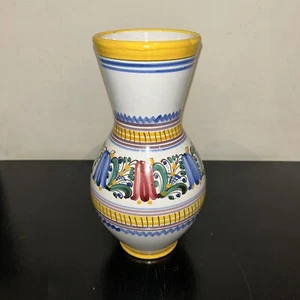 LBC A10 VASE POTERIE FLEURIS VINTAGE HAND PAINT CERAMIQUE SLOVENSKA MODRA SIGNÉ - Picture 1 of 6