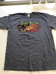 Daytona Beach 2010 Bike Week Skull Flame grau Kurzarm T-Shirt Herren XL - Bild 1 von 5