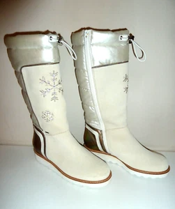 Hogl Cream Knee High Boots Snow / Walking size UK 6.5 EU 40 - Picture 1 of 19