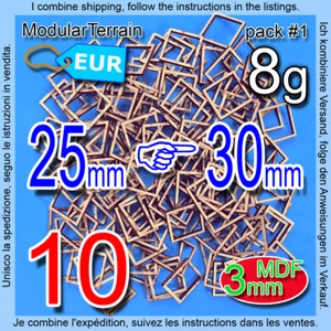 10x Adapter 25mm To 30mm Square Base 3mm MDF Warhammer Age Of Sigmar Old World - Bild 1 von 10