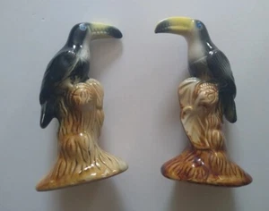 2 statuine vintage MCM uccellino tucano ceramica smaltata 204B - Foto 1 di 6