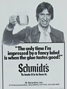 David Brenner Schmidt Beer M. Berardino Pa. Regional Vintage 1982 Original Ad - Picture 1 of 2