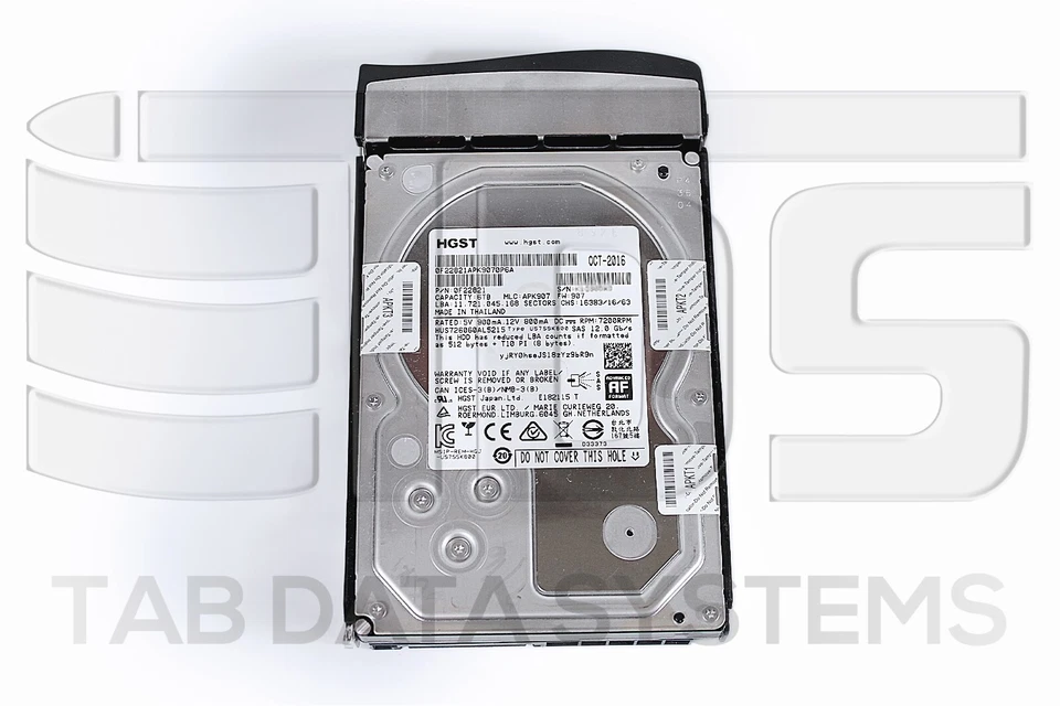 HGST Hitachi HUS726060AL5215 6TB 7.2K 12G LFF 3.5" SAS HDD in Caddy 0F22821 - Image 1 of 1