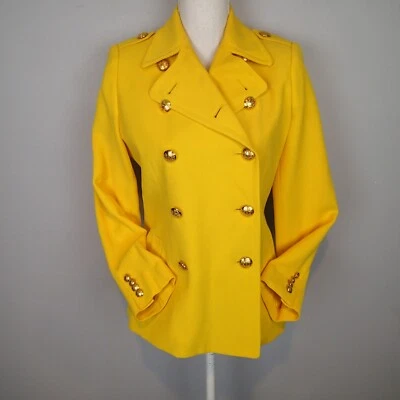 Chaqueta Blazer Ralph Lauren Amarillo Mezcla Lana Doble Pecho 6p Abrigo Militar St Foto 1 de 4