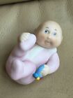CPK Cabbage Patch Kid Porcelain Figurine 1980s Toddler Infant Baby Rattle Bisque