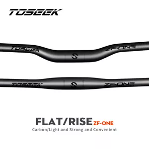 TOSEEK Full Carbon Handlebar 31.8*600-760mm Flat Bar Riser Bar For Mountain Bike - Picture 1 of 22