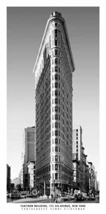 Flatiron Building New York Henri Silberman Cityscape Art Print Poster 7x17 - Picture 1 of 1