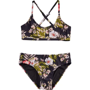 Hurley Big Girls' Triangle Bikini Swimsuit – Tropical Print, Size 14, UPF 5, NEW - Picture 1 of 5