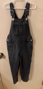 OshKosh B'Gosh The Genuine Article Black Bib Overalls Girls Size 8 (24x20) VGC - Picture 1 of 12