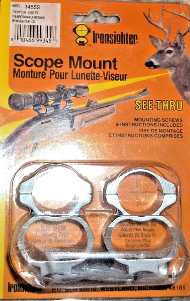 Ironsighter See thru Scope Rings Mounts Thompson Center Thunderhawk - FREE SHIP - Image 1 of 4