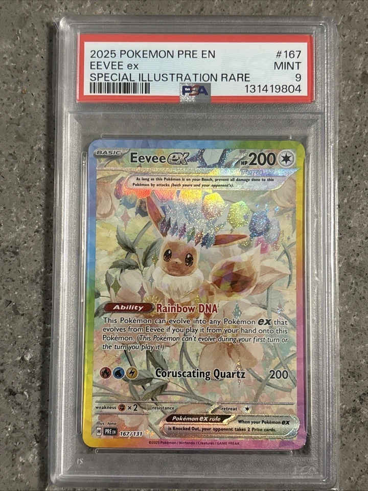 2025 Pokemon EEVEE EX 167/131 Prismatic Evolutions PRE EN SIR Holo English PSA 9 - Image 1 of 1