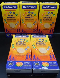 5 Pk Redoxon Max Energy Multivitamin Citrus Fruits 20 Tabs Ea Exp: 8/26 New - Picture 1 of 8