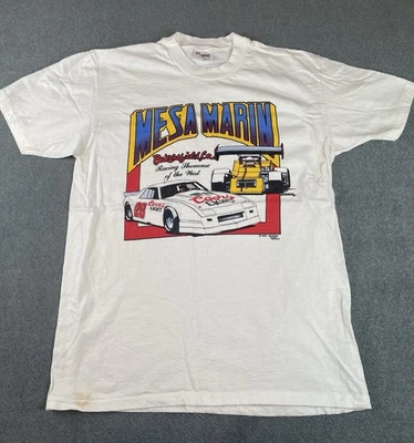 VTG 1987 MESA MARIN RACEWAY BAKERSFIELD CA RACING SHOWCASE T SHIRT SZ LG NASCAR - Image 1 of 4