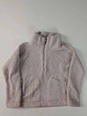 Женский флисовый пуловер Tommy Hilfiger Sherpa Размер Small — светло-розовый, с золотыми молниями, - Изображение 1 из 4