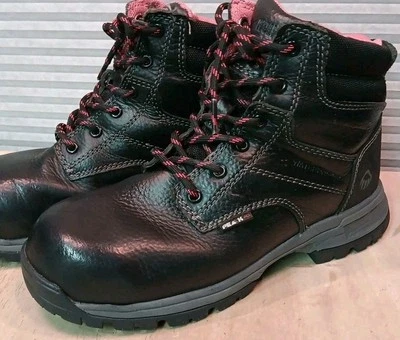 Wolverine Piper Comp Toe Boots Womens Sz 7M Leather Safety Toe Boot Black  - Image 1 of 4