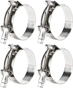 4 Pack 1.25 Inch 304 Stainless Steel T-Bolt Hose Clamps, Clamp Range 41-46Mm for - Picture 1 of 6