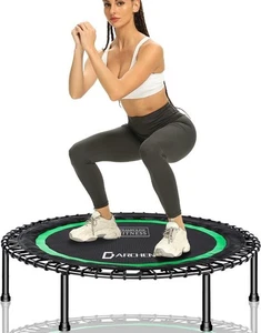 Mini Trampoline For Auction Indoor Small Rebounder Green Wider Mat 40"/ 100cm - Picture 1 of 7