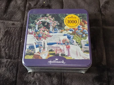 Hallmark 1000 pc Jigsaw Puzzle "SUMMER GARDEN" Decorative Tin Sealed New 2004 - Image 1 of 3