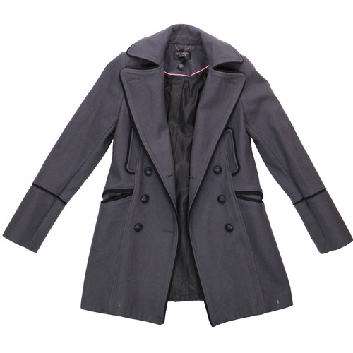 UNDERCOVER Cappotto donna Victoria’s Secret misto lana pea 4 grigio svasato nero orlo oldey
