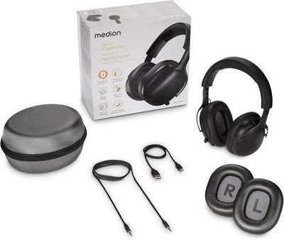 MEDION HX-1 Pure Bluetooth Over-Ear Kopfhörer – 100h Akku, Noise Isolation, IPX4 - Bild 1 von 4