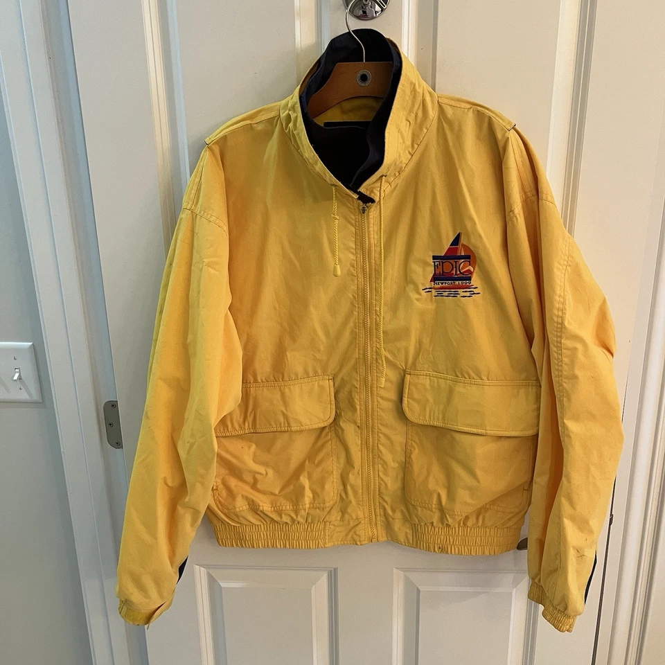 Chaqueta de Playa Epic Newport Hombre Grande L De Colección 1999 Amarilla Cremallera Completa Tri Montaña Foto 1 de 4