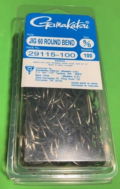 Ganchos de plantilla de alambre pesado Gamakatsu 60 grados, tamaño 5/0, paquete de 100 Foto 1 de 1