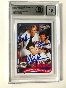 Charlie Sheen, Berenger & Bernsen Autographed Set Card BECKETT GEM MINT 10 Auto - Picture 1 of 2