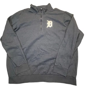 Antigua Men’s 2XL Detroit Tigers Quarter Zip Pullover Navy Blue Sweater MLB - Picture 1 of 7