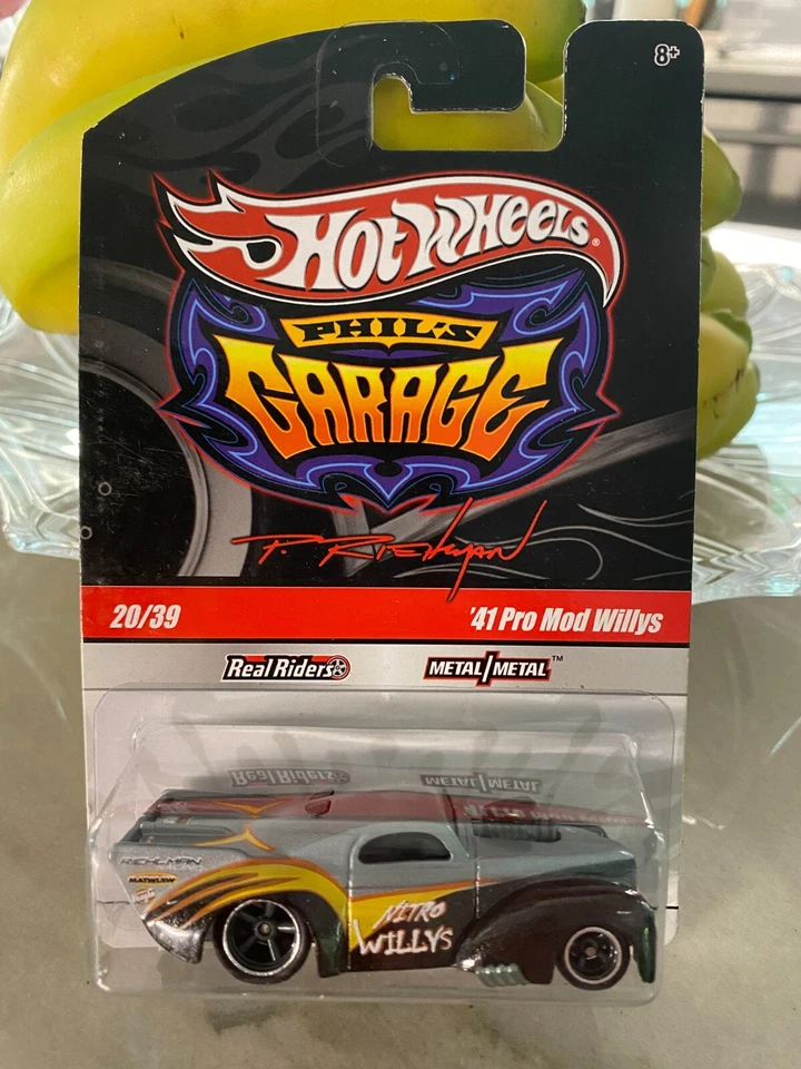 Hot Wheels Real Riders Gray Black ’41 Pro Mod Willys Phil's Garage Series - Image 1 of 1