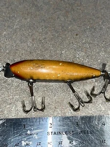 Vintage Creek Chub Injured Minnow Fishing Lure Perch 4" - Picture 1 of 4