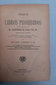 Carbonero y Sol, León - Índice de Libros Prohibidos - 1880 - - Picture 1 of 3