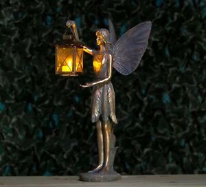 Fairy LED Garden Ornament Large Winged Angel Lantern Outdoor Statue Decor