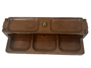 Vintage Solid Wood Men's Dresser Valet Organizer SWANK MCM 12.5" x 5.5" x 3" - Picture 1 of 11