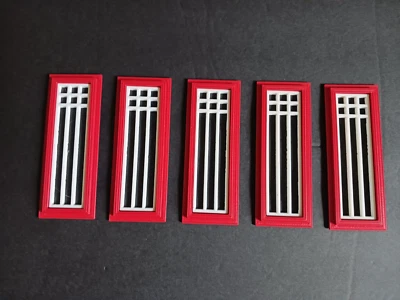 "G" SCALE WINDOWS, OFFICE, BANK WINDOWS,  KIT-BASH,  2.000" x .875"  3D PRINTED - Image 1 of 4