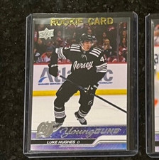 2023-24 UPPER DECK SERIES 1 LUKE HUGHES YOUNG GUNS ROOKIE CARD #248